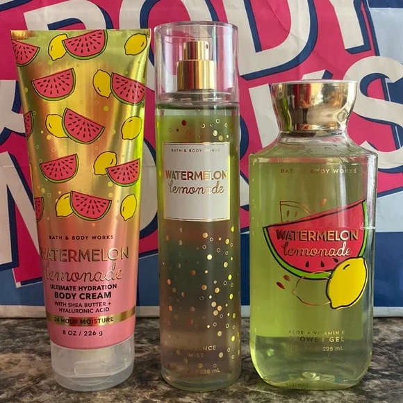 Bath & Body Works Watermelon Lemonade body cream set